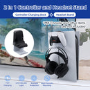 HONCAM 2 IN 1 Controller Charging Stand with Headset Hanger for PS5 Edge/Dualsense Controller(HC-A3729)