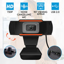 Elinz HD 720P Webcam Laptop Desktop PC Digital Web Camera Noise Cancelling Mic 30FPS