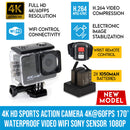 Elinz 4K HD Sports Action Camera 4K@60FPS 170° Waterproof Video WiFi Sony Sensor 1080P