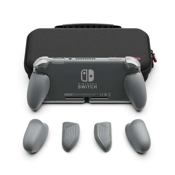 Skull & Co. GripCase Lite Bundle for Switch Lite (with MaxCarry Case Lite) - Grey