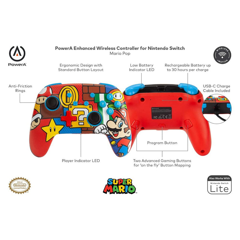 PowerA Nintendo Switch Enhanced Wireless Controller (Super Mario Pop)
