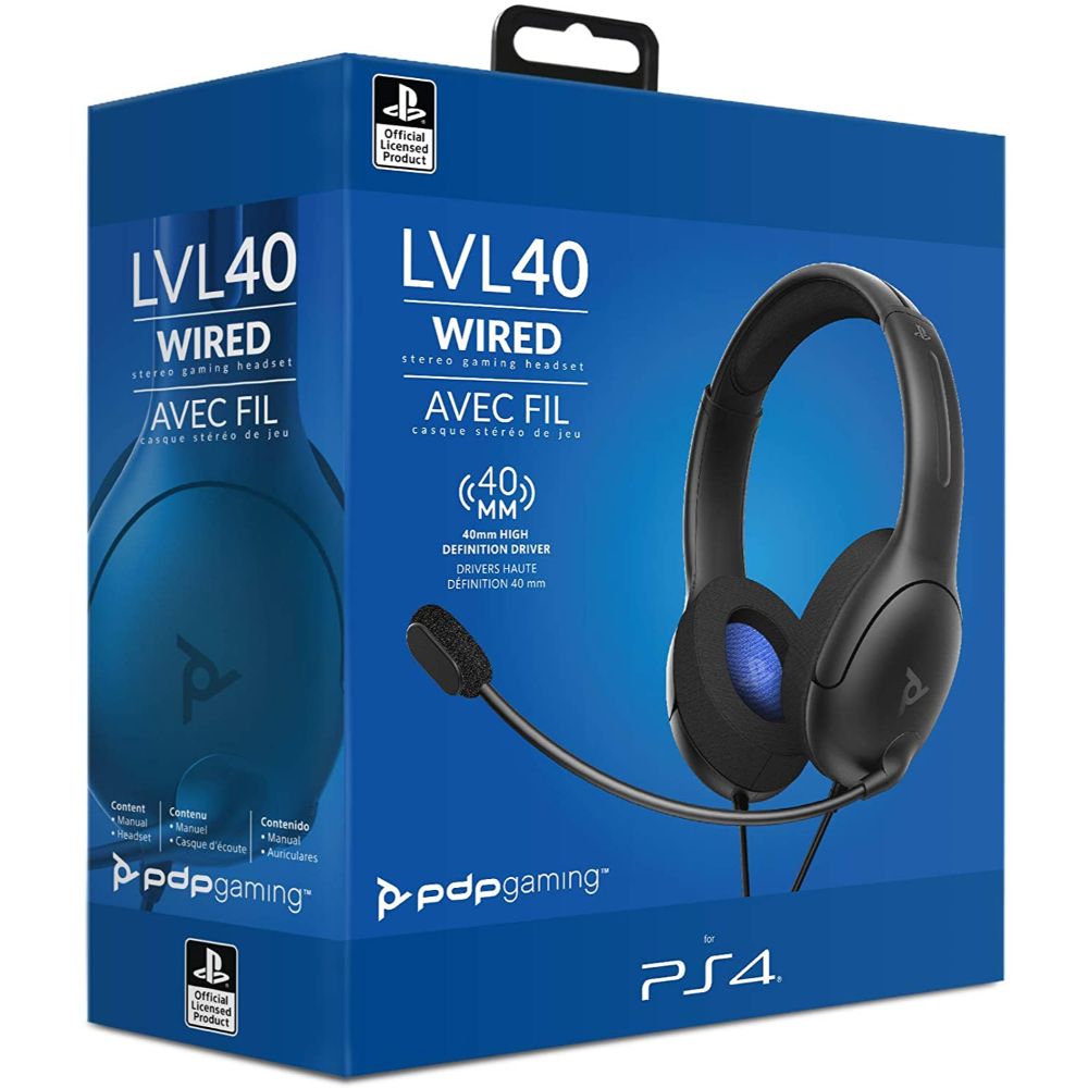 PS4 PDP LVL40 Wired Stereo Gaming Headset (Black/Blue) – GAMORY