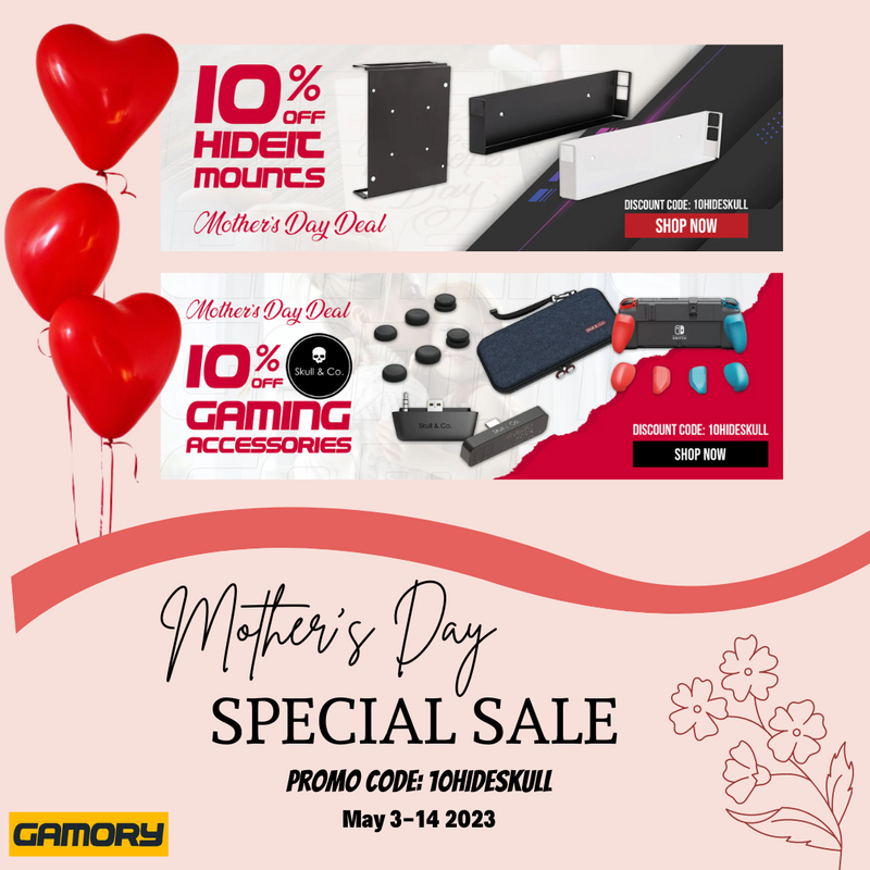 Gamory's Mother's Day Deals on HIDEit Mounts and Skull & Co. Gaming Accessories