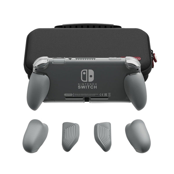 Savage Raven by Skull & Co. GripCase Lite Bundle for Switch Lite (with MaxCarry Case Lite) - Grey