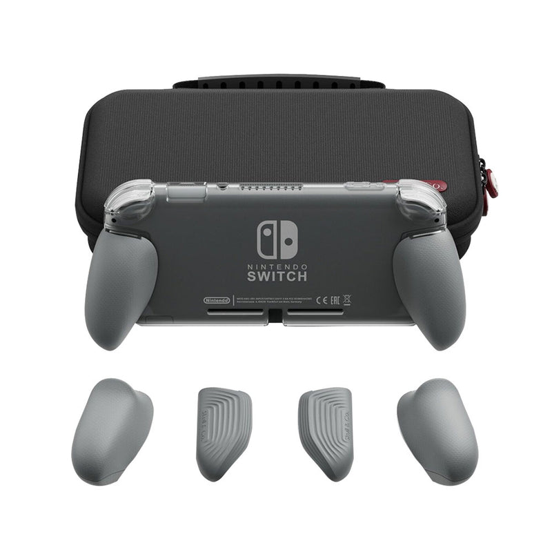 Savage Raven by Skull & Co. GripCase Lite Bundle for Switch Lite (with MaxCarry Case Lite) - Grey