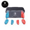 Skull & Co. GripCase Crystal Bundle Set for Nintendo Switch (with MaxCarry Case & Grips) - Neon Red & Blue