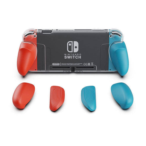 Savage Raven by Skull & Co. GripCase Crystal for Nintendo Switch - Neon Red & Blue