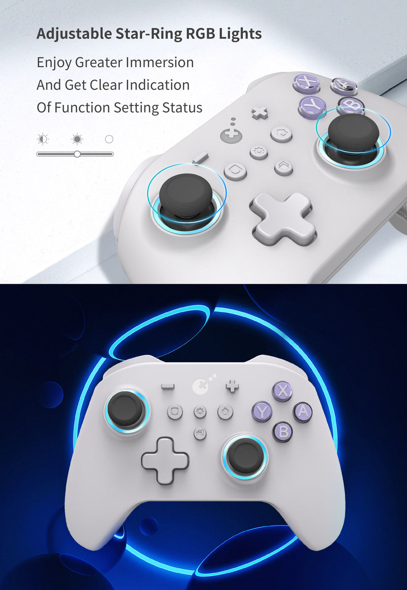 GuliKit KK 3 Max Wireless Controller for Nintendo Switch/PC/Android/Mac OS/iOS (Retro) Grey NS39
