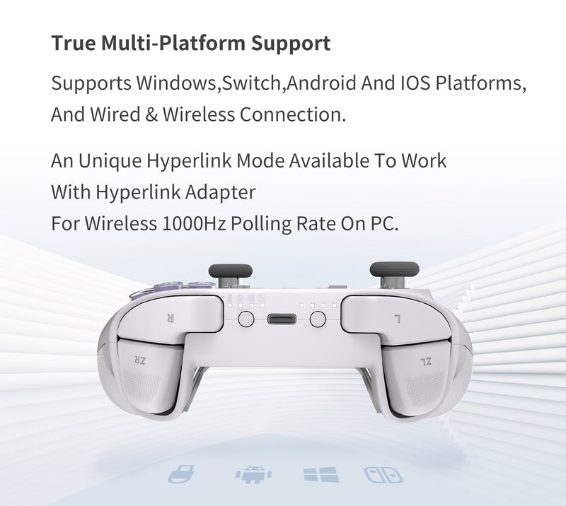 GuliKit KK 3 Max Wireless Controller for Nintendo Switch/PC/Android/Mac OS/iOS (Retro) Grey NS39
