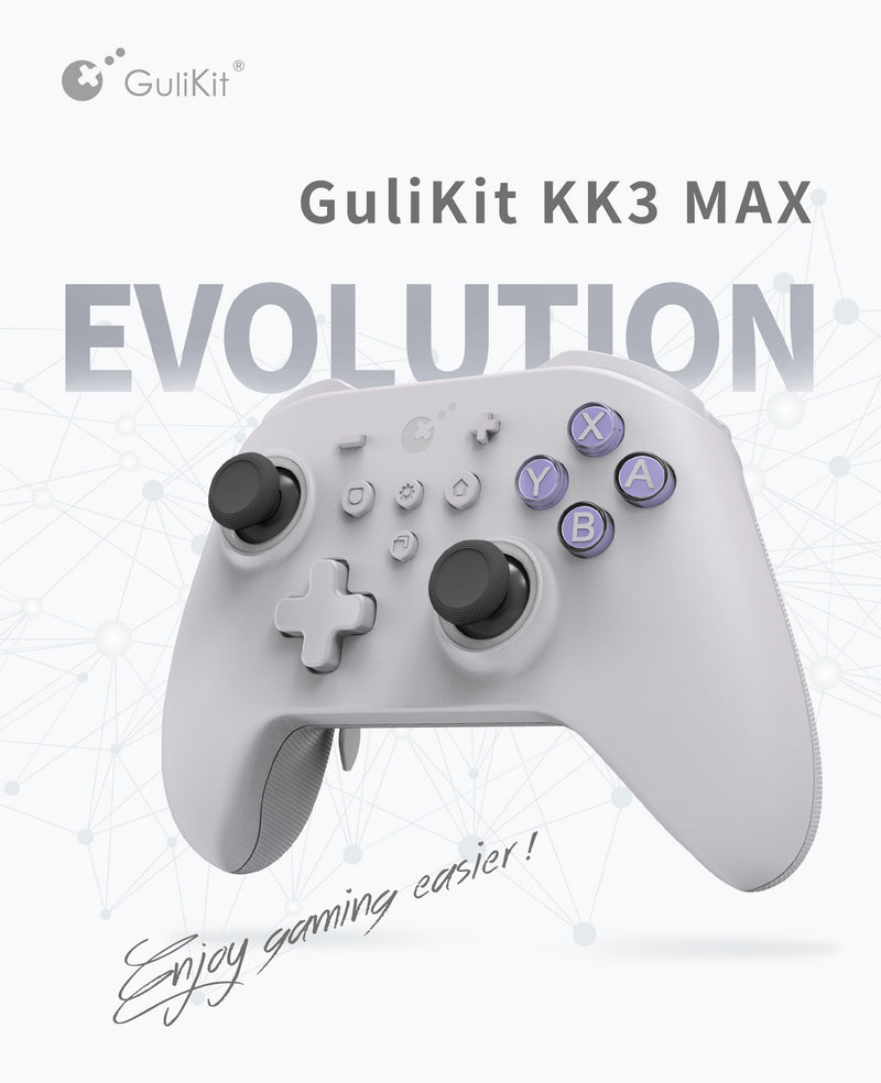 GuliKit KK 3 Max Wireless Controller for Nintendo Switch/PC/Android/Mac OS/iOS (Retro) Grey NS39