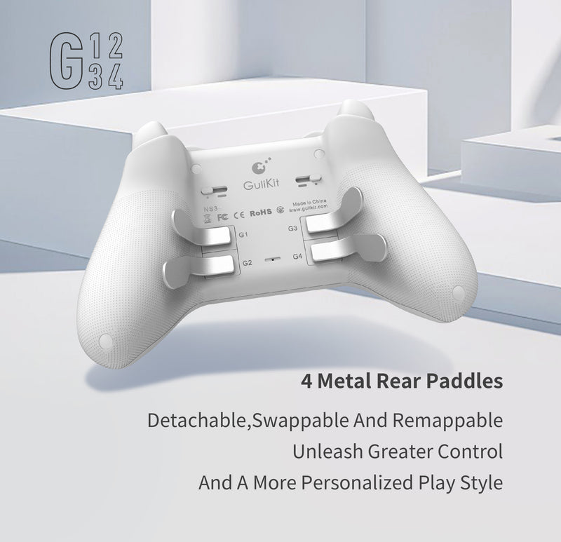 GuliKit KK 3 Max Wireless Controller for Nintendo Switch/PC/Android/Mac OS/iOS (White) NS39