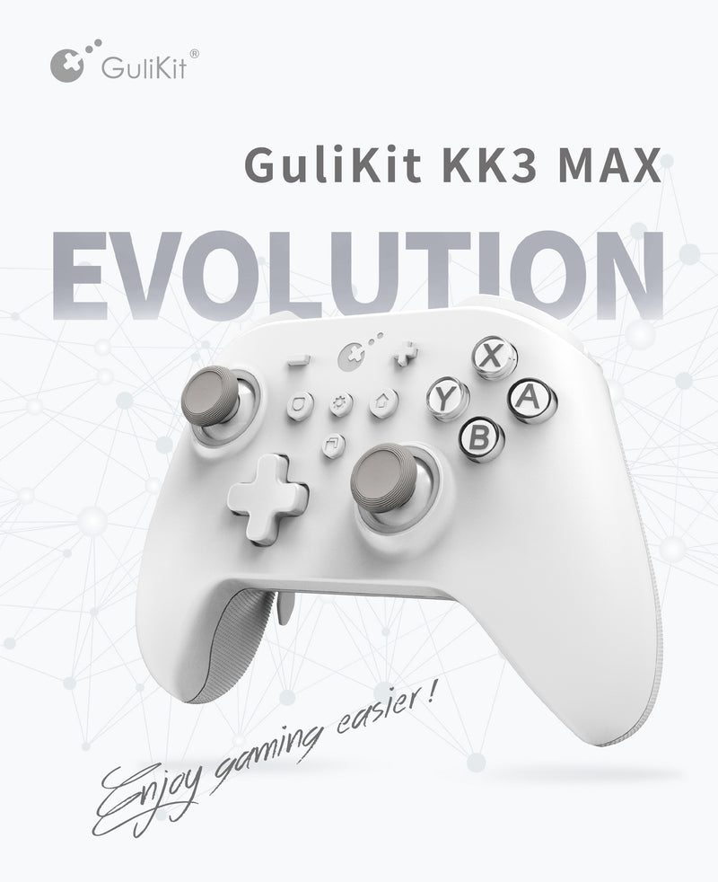 GuliKit KK 3 Max Wireless Controller for Nintendo Switch/PC/Android/Mac OS/iOS (White) NS39