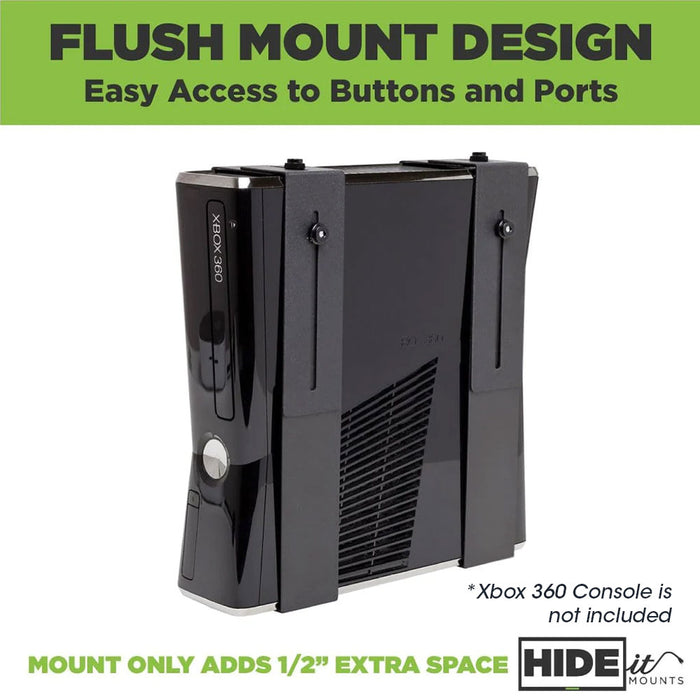 HIDEit Uni-MW | Adjustable Xbox 360 + Xbox One + Xbox One Slim Wall Mount (Black) - Ultimate Bundle