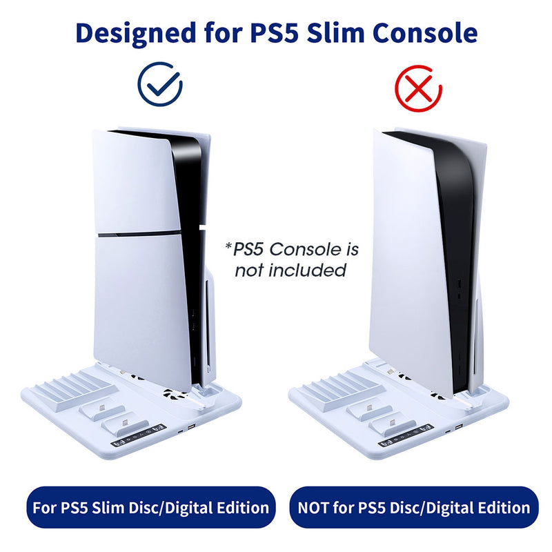 iPlay Multifunctional Cooling Stand for PS5 Slim Disc/Digital Edition-White(HBP-537)