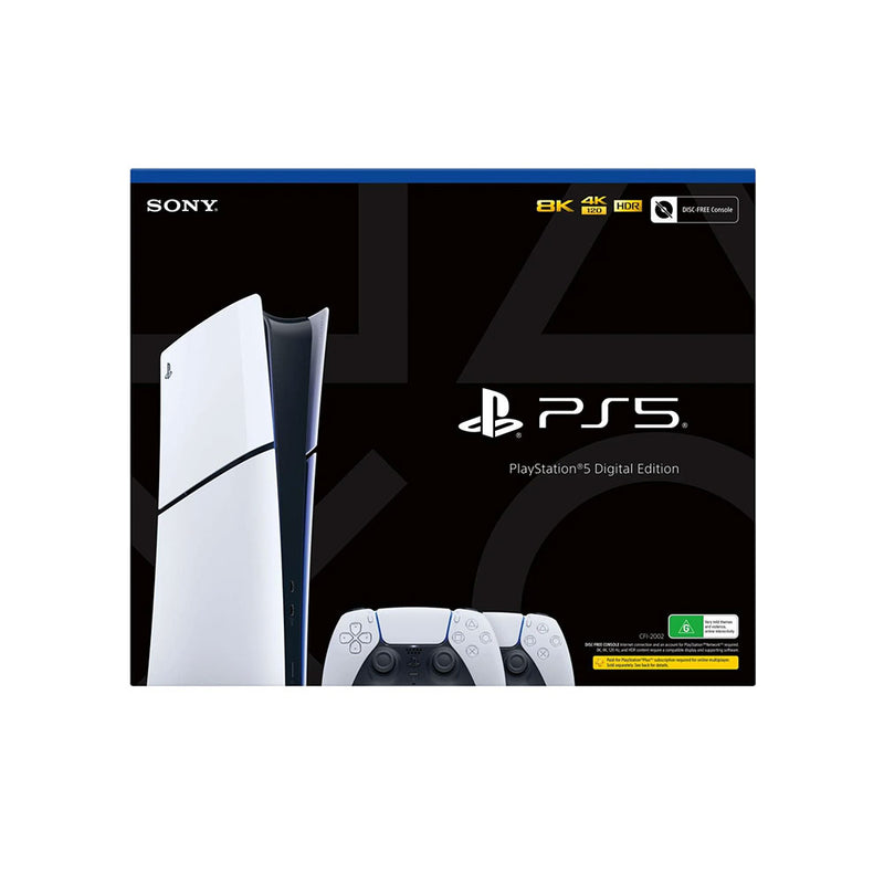 PlayStation 5 Console Digital Edition Slim and White DualSense Bundle