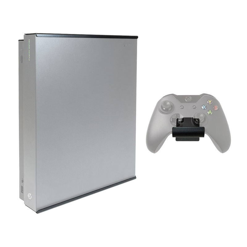 HIDEit X1X Xbox One X Vertical Wall Mount Bracket (Black) - Controller Bundle