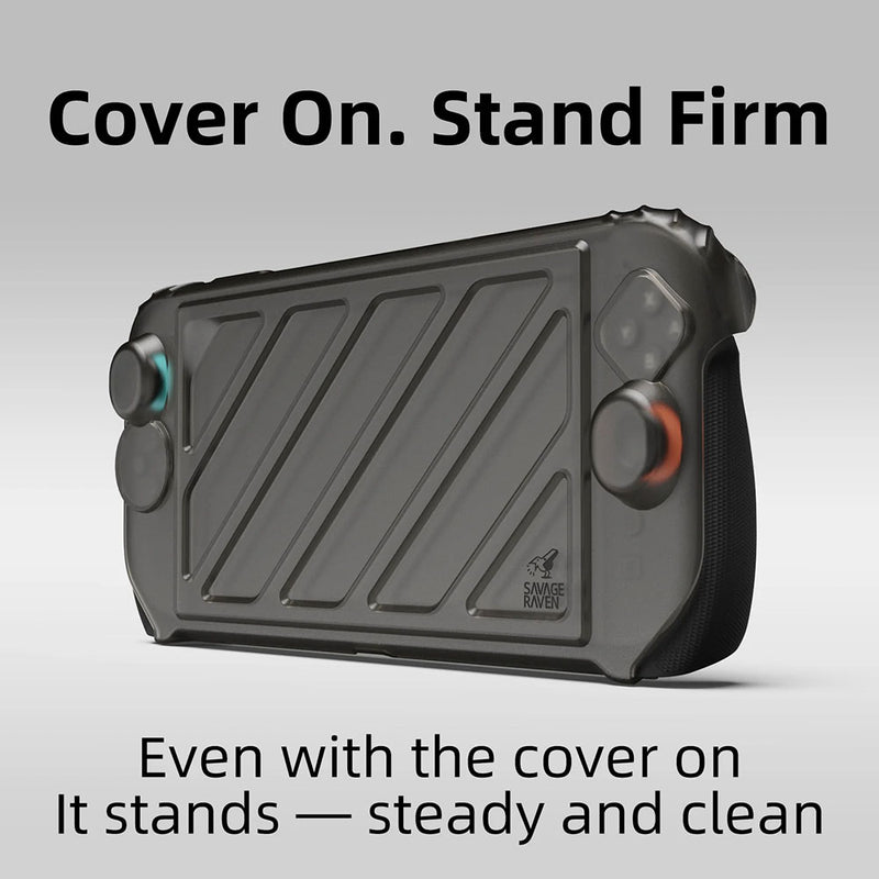 Savage Raven by Skull & Co. Front Cover Bundle for Nintendo Switch 2 StandGrip - Smoky Black Front Cover & Black StandGrip