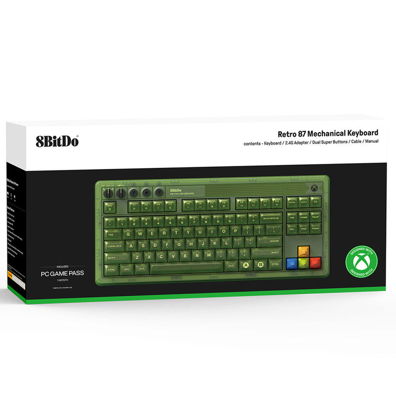 8BitDo Retro 87 Mechanical Keyboard - Xbox Edition