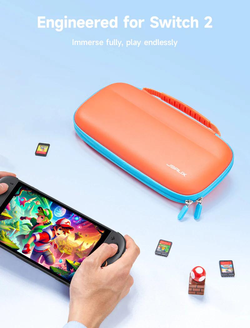 JSAUX Colorful Ultra-thin Carrying Case for Switch 2 – Orange