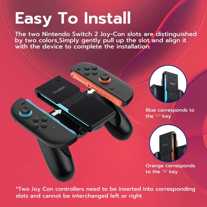 DOBE Horn-shaped Controller Grip for Nintendo Switch 2 Joy-con Controllers-Black(TNS-3177B)