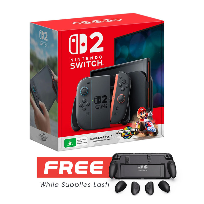 Nintendo Switch 2 Console Mario Kart World Bundle FREE Skull & Co. NeoGrip