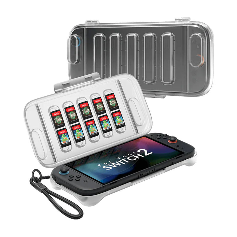 JSAUX Shock-Absorbent Storage Case for Nintendo Switch 2 – Clear