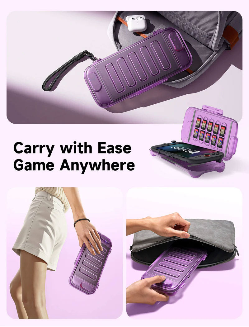 JSAUX Shock-Absorbent Storage Case for Nintendo Switch 2 – Purple