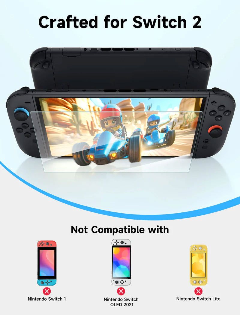JSAUX HD Tempered Glass Screen Protector for Nintendo Switch 2 (2 PACK)
