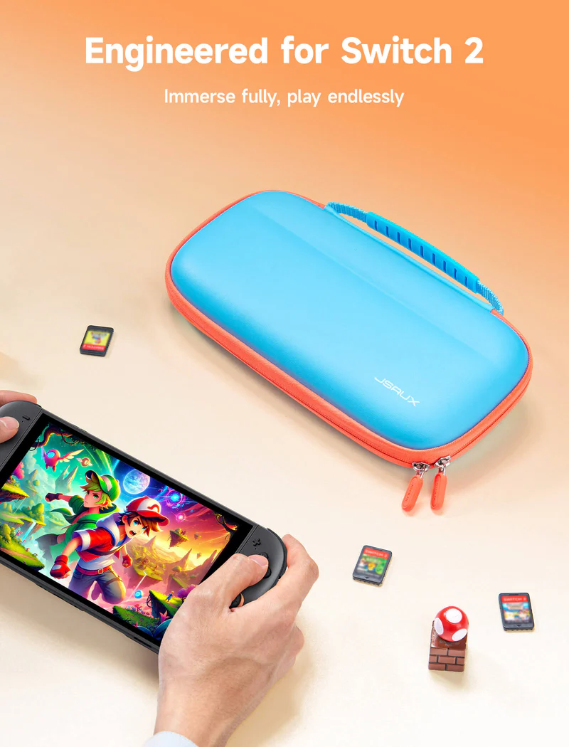 JSAUX Colorful Ultra-thin Carrying Case for Nintendo Switch 2 – Black