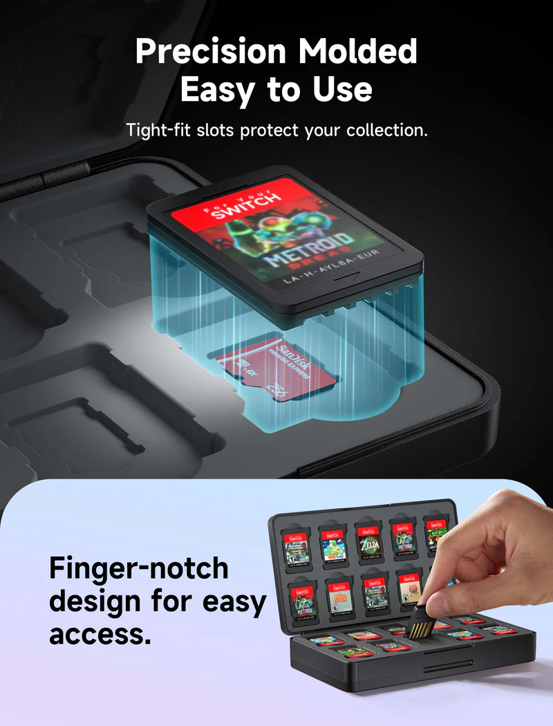 JSAUX Game Card Case 40 for Switch 2 – Black