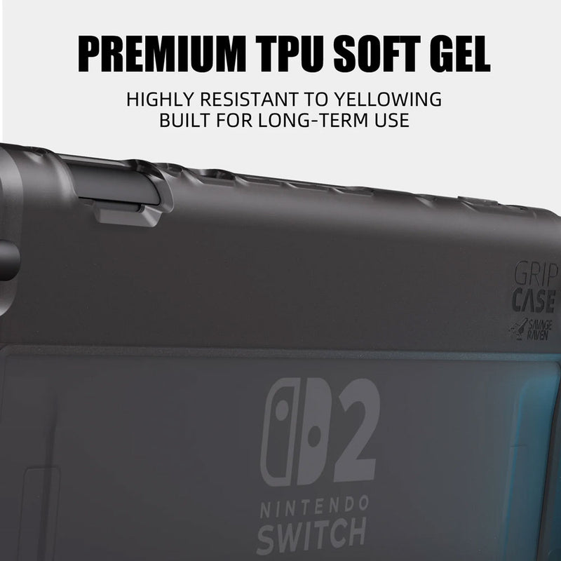 Savage Raven by Skull & Co. StandGrip Bundle for Nintendo Switch2 (including EDC Carrying Case) - Neon Blue & Red