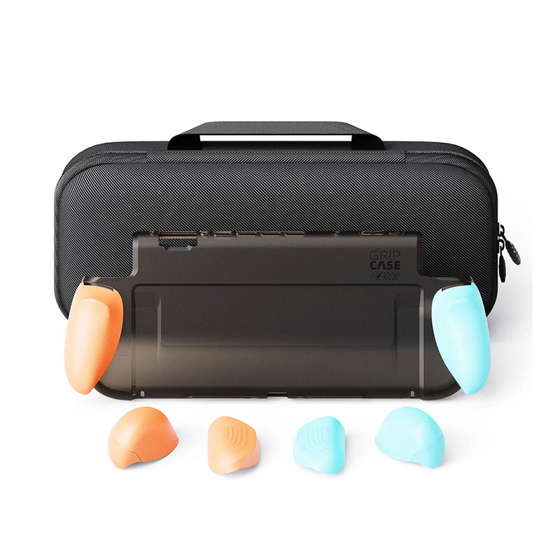 Savage Raven by Skull & Co. StandGrip Bundle for Nintendo Switch2 (including EDC Carrying Case) - Neon Blue & Red