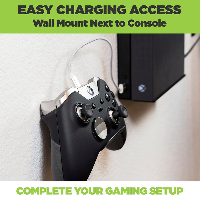 HIDEit Uni-MW | Adjustable Xbox 360 + Xbox One + Xbox One Slim Wall Mount (Black) - Controller Bundle