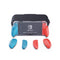 Skull & Co. GripCase Crystal Bundle Set for Nintendo Switch (with MaxCarry Case & Grips) - Neon Red & Blue