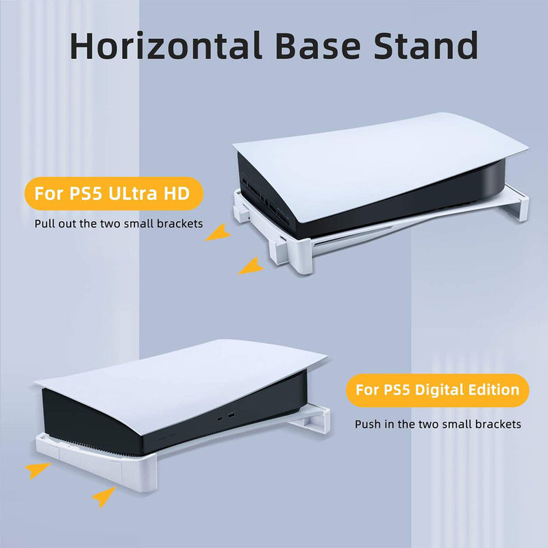 Horizontal Base Stand for PS5 DE/UHD Gaming Console - White (JYS P5143)