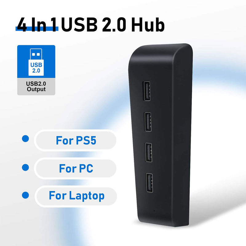 DOBE 4 IN 1 USB 2.0 Hub for PS5 Gaming Console Black (TP5-0576)