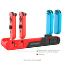 DOBE 4 IN 1 Charging Dock for NINTENDO SWITCH / SWITCH OLED JOY-CON (TNS-0122) Neon Red and Blue