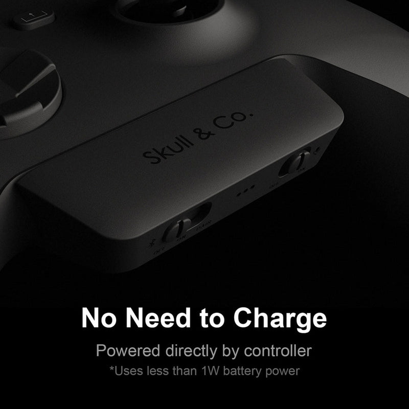 Savage Raven by Skull AudioBox: Bluetooth Audio Adapter for Xbox (XB1/XSX/XSS/Elite) Controllers – Black