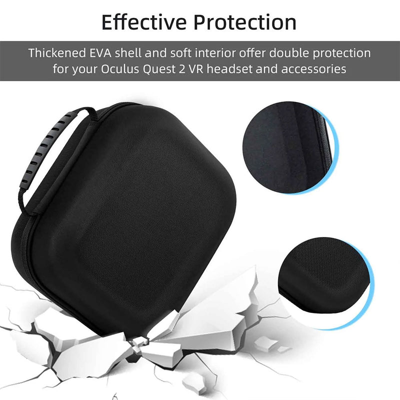 Hard Storage Bag for Oculus Quest 2 Gaming Headset – Black