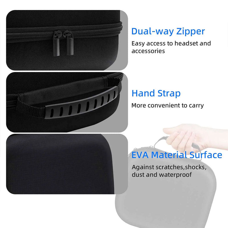 Hard Storage Bag for Oculus Quest 2 Gaming Headset – Black