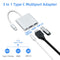 3 In 1 Type C Hub for Laptop/PC/Tablet/Mobile Phone - Silver