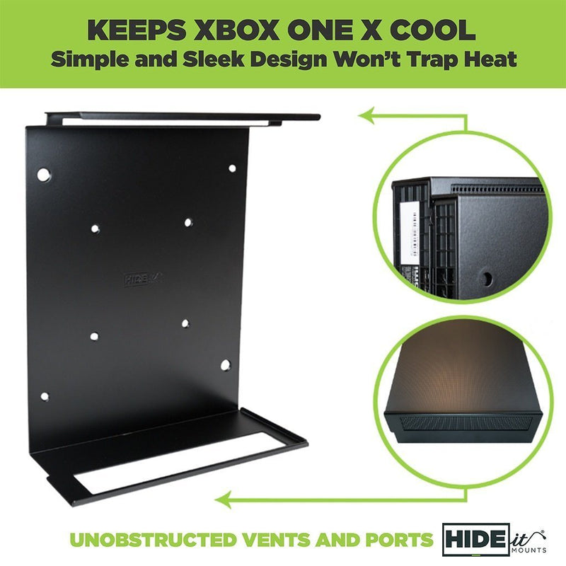 HIDEit X1X Xbox One X Vertical Wall Mount Bracket (Black) Console Accessories HIDEit 