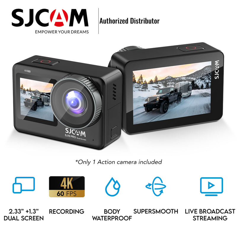 SJCAM SJ10 Pro Dual Screen Action Camera Real 4K 60FPS 5M Body Waterproof Video Sports Cam WiFi Supersmooth Gyro Stabilization Live Streaming