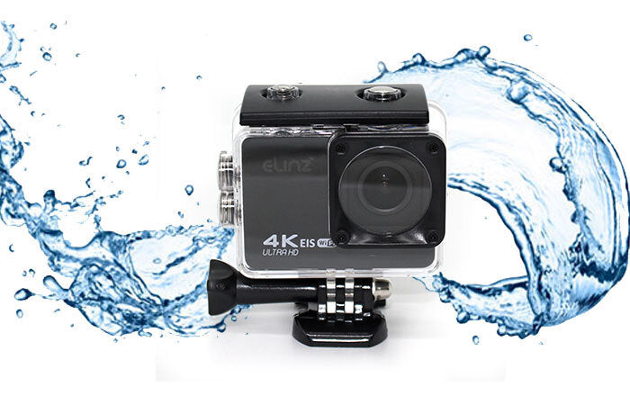 Elinz 4K HD Sports Action Camera 4K@60FPS 170° Waterproof Video WiFi Sony Sensor 1080P