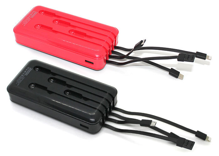 Maxxlee 20000mAh Powerbank Built-in 3 Cables High Capacity Battery Charger for Android iPhone