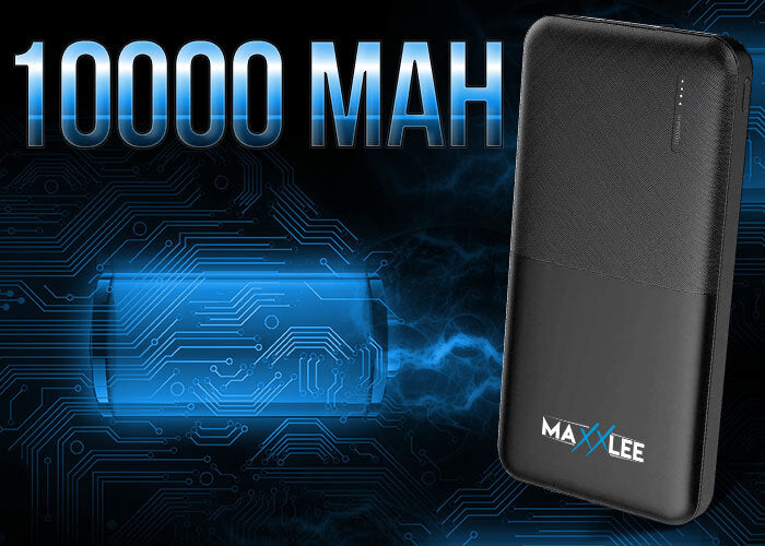 Maxxlee 2x BLACK 10000mAh Power Bank Dual USB External Portable Battery Charger iPhone Android Mobile