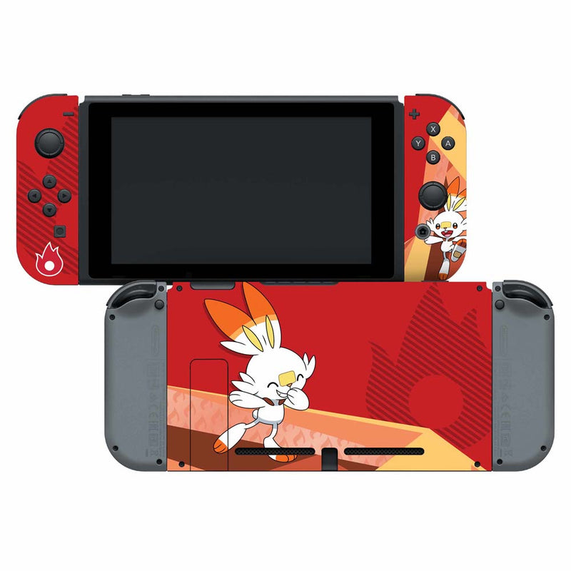 Controller Gear Nintendo Switch Skin & Screen Protector Set (Pokémon Sword/Shield Scorbunny)