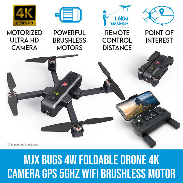 MJX Bugs 4W Foldable Drone 4K Camera GPS 5Ghz WiFi Quadcopter Brushless Motor B4W Elinz