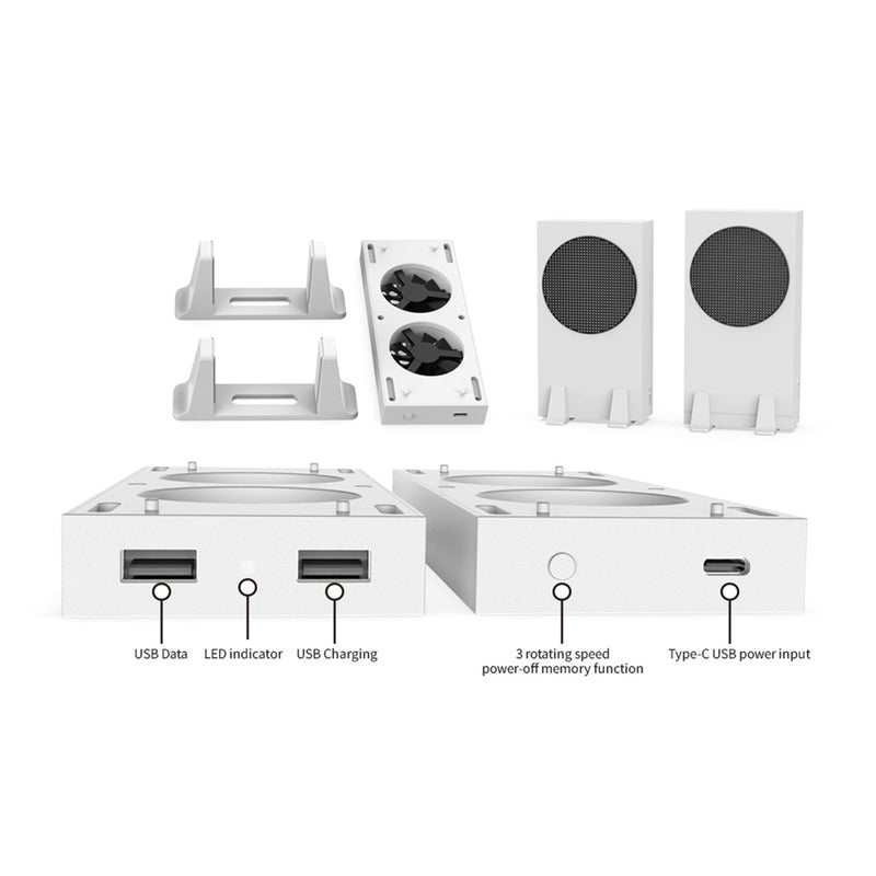 Dobe Cooling Fan Vertical Stand for Xbox Series S Console - White (TYX-0658)