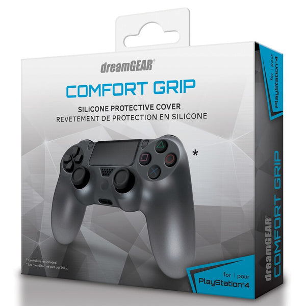 DreamGEAR Silicone Comfort Grip Cover for PS4 DualShock 4 Controller - Smoke Grey